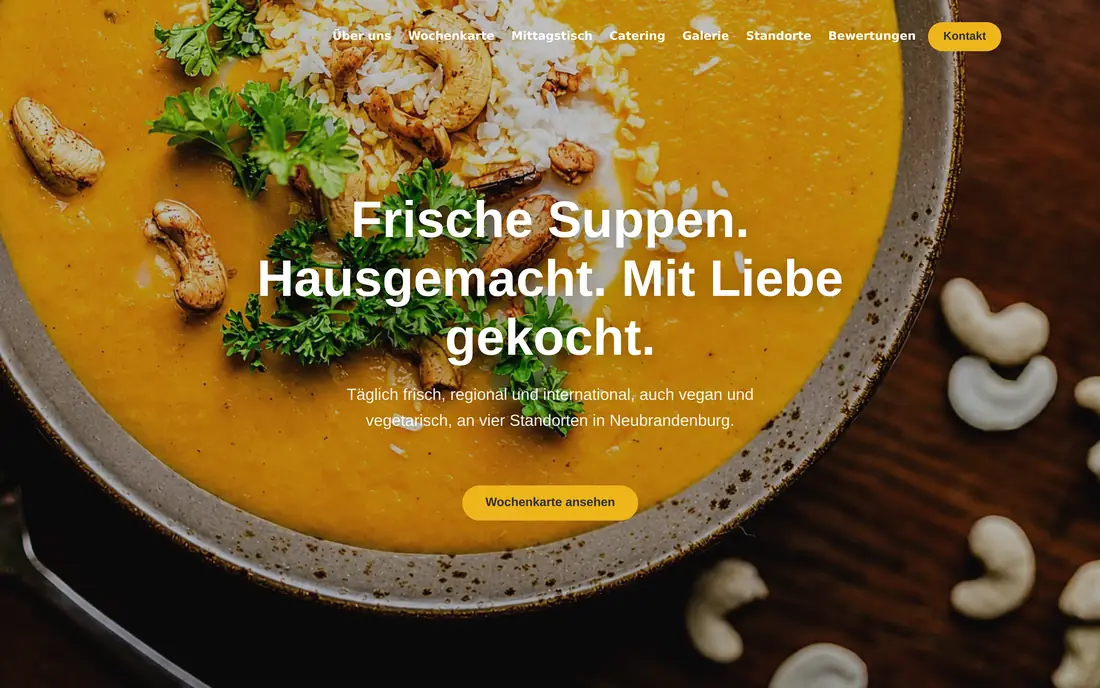 Website von Suppenkult (suppenkult.com), umgesetzt von Donner Digital